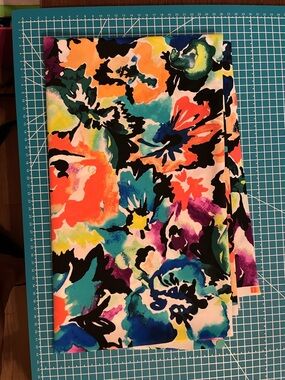 Floral spandex fabric, 1 yard.